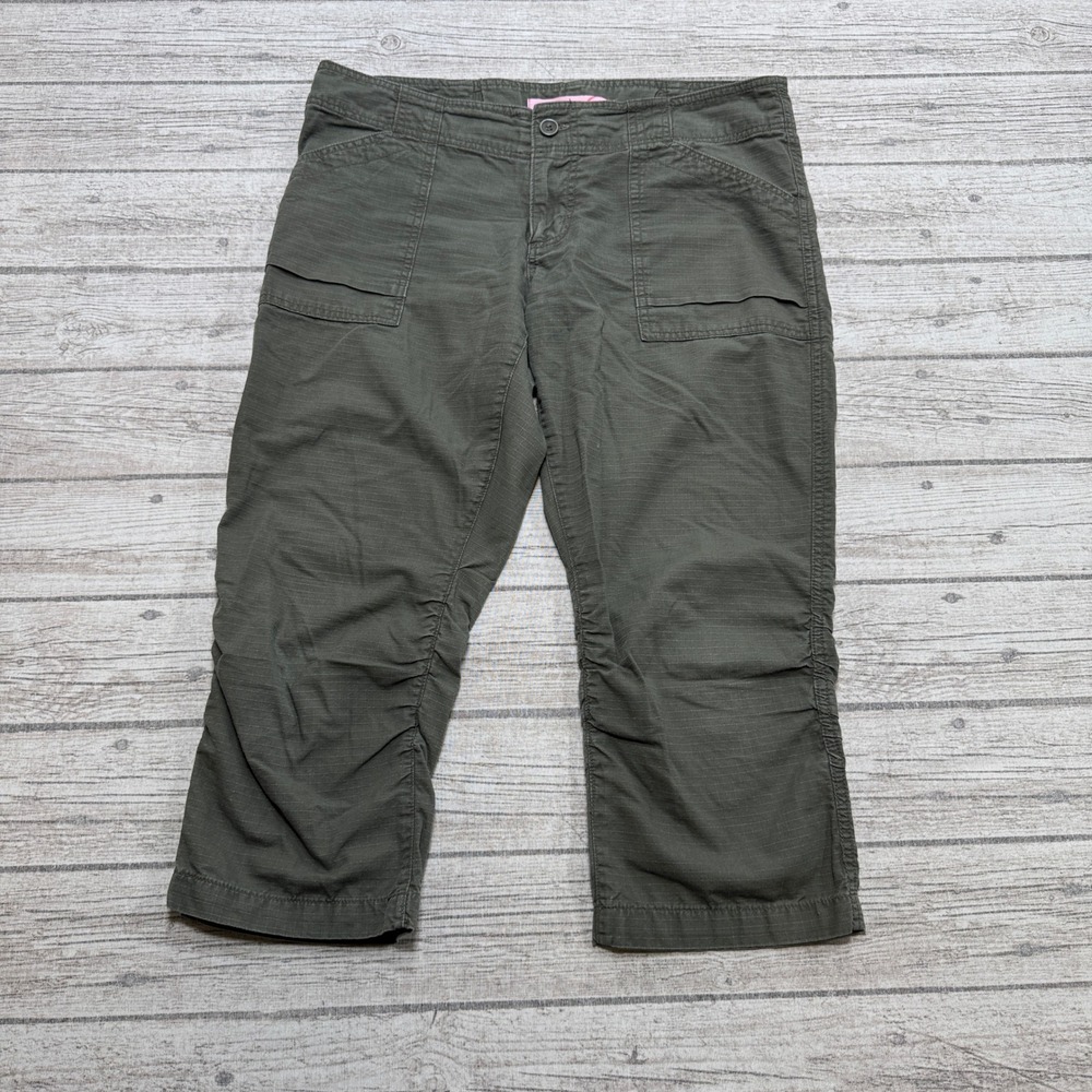 Digital Clothing Cargo Pants Women's 11 Olive Green Ripstop Cropped Capri Cotton